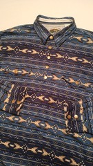 Cumberland Outfitters Men’s Cotton Long Sleeve Aztec Snap Western Shirt XL