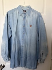 Great American Shirt Club Men’s L 100% Cotton Texas Longhorns Long Sleeve Denim