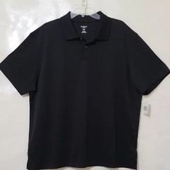 Haggar Men’s Classic Black Short Sleeve Textured Polo 100% Polyester – XL NEW