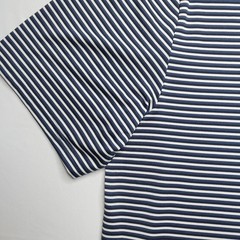 Under Armour Polo Shirt Mens Large UPF 30 Anti Odor Golf Performance Navy Stripe