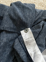 Ermenegildo Zegna Polo Shirt Mens LARGE Blue Linen Cotton Short Sleeve Luxury