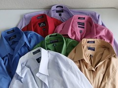 STAFFORD Mens Dress Shirt Lot of 7 Assorted Colors 16.5 Neck 34 Sleeve Used