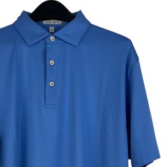 Peter Millar Summer Comfort Mens L Performance Golf Polo Wicking Stretch Logo