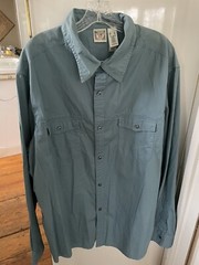STAMP 10 XXL Button-Down Crushed Cotton POWDER BLUE BUTTON DOWN FRONT NWT