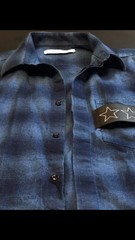$895 GIVENCHY LEATHER STARS FLANNEL RETRO SHIRT SZ 39 S SMALL RARE AND AUTHENTIC