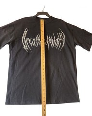 Men’s Black Gothic Graphic Print Crew Neck Short Sleeve T-Shirt Double-Sided S