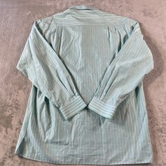 Ermenegildo Zegna Shirt Mens XL Blue Striped Light Vented Resort Luxury Preppy