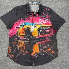 NWT Robert Graham Splash Drifter Sports Race Car Button Shirt Mens XL Multicolor