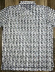 Turtleson Polo Shirt Men’s XL White All Over Print Golf Stretch Performance Logo