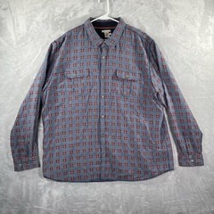 Carbon 2 Cobalt Shirt men’s XXL Button Up Gray Orange Plaid Long Sleeve 2XL