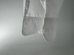 Omega Italy Dress Shirt 16-16.5 34/35 White Poly Slim Fit Long Sleeves YGI Y5-44