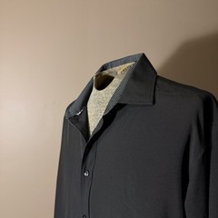 CON.STRUCT Slim Fit Black Solid Dress Shirt Moisture Wicking Stretch 18 34/35