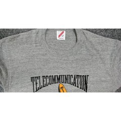 Vintage 80s Tech Nerd Mens Medium Tri Blend Shirt Telecommunication Graphic