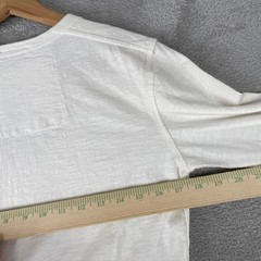 American Eagle Shirt Mens Small White Y2K Spellout Embroidered Slub 2000s