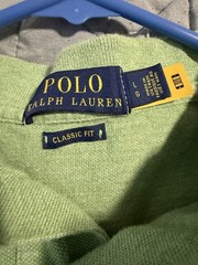 Polo Ralph Lauren Men’s L Green Solid Cotton Knit Short Sleeve Polo Logo