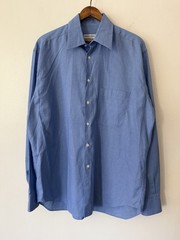 VTG Giorgio Armani Le Collezioni Button Up Dress Shirt Blue Size 15.5 (Fits Lg)