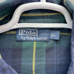 Polo ralph lauren shirt Mens large chin strap workshirt epaulette dungaree green