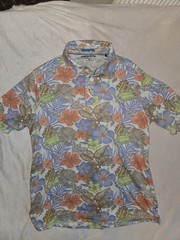 Johnston & Murphy Men’s M Regular Multicolor Floral Hawaiian Button-Up