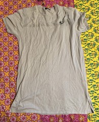 NWT Zara Man Beige Knit T-Shirt Utility Chest Strap Detail Top Mens Size XL