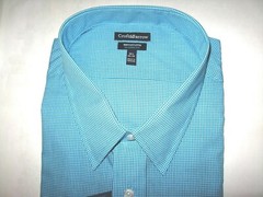 NWT CROFT & BARROW MENS DRESS SHIRT WRINKLE RESISTANT BLUE or JADE CHECKS