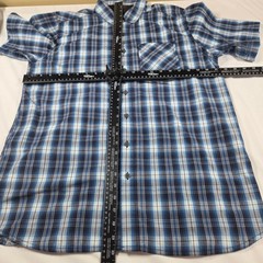 5.11 Tactical Mens Blue Plaid Short Sleeve Snap Front Shirt Medium TLBLIN-4389-1