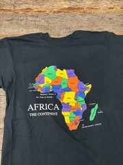 Vintage Africa Capital Continent T Shirt 90’s Map Country Black History