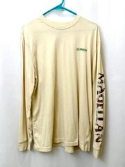 Magellan Outdoors Mens Large Beige Cotton Blend Graphic Tee