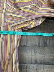 Eton Shirt Mens 16.5 32 Multicolor Stripe Cotton Long Sleeve Dress Luxury