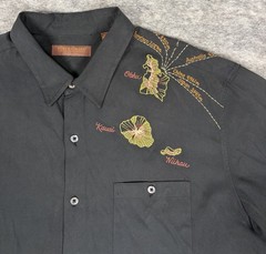 Tori Richard Kona Brewing Co. Shirt Mens 2XL Hawaiian Islands Black Silk Blend