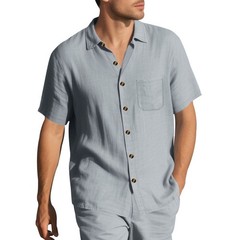 Imitation Cotton Plain Solid Lapel Summer Tee