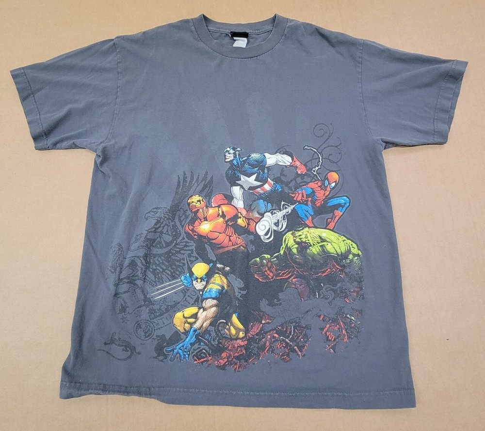 Vintage Mens Marvel Avengers Mad Engine T-Shirt Adult Size-XL FREE SHIPPING