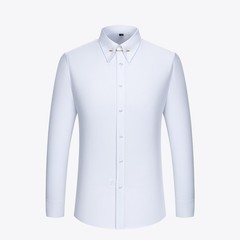 Mens Dress Shirts Luxury Business French Cuff Bamboo Formal Wedding Shirts Tops