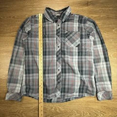 Smartwool Merino Wool Organic Cotton Plaid Button Front Shirt Men’s L Gray EUC