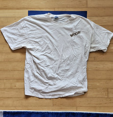 Vintage Hanes Beefy-T “WOOF!” Embroidered T-Shirt Men’s XXL White Cotton