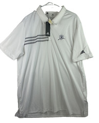 Adidas Golf Men’s XL Diamond Resort White Black 3-Stripes Chest UPF 50 Polo A324