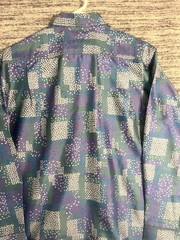Vintage Le Bombyx Thailand Handmade Men’s 100% Silk Multicolor Button Up Shirt