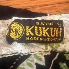 Vintage Batik Kukuh Festival Dashiki Shirt Green Purple Unworn Men’s Small