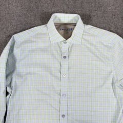 Twillory Shirt Men 16/34-35 Tailored Fit Performance Stretch Nylon Blend Check