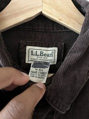 LL Bean Brown Corduroy Button Down Shirt Men’s Size M⁠
