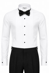 Berlioni Italy Men’s Tuxedo Dress Shirt Wingtip Collar with Bow-Tie