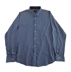 London Fog Slim Fit Shirt Men’s XL Blue Flower Pattern EUC Long Sleeve Button Up