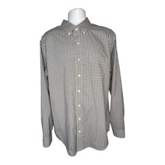 J.Crew Classic Blue White Gingham Button Down Shirt Men’s XLT Cotton