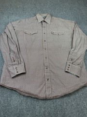 Stetson Mens Pearl Snap Shirt Size XL Long Sleeve Geometric Western Rode