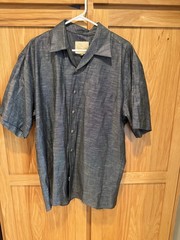 Stubbs Collection Vintage Short Sleeve Gray Shirt Men’s Lg Pewter Like Butttons