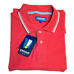 CatchIt Polo Shirt Mens XL Calypso Coral Cotton Golf Casual BNWT