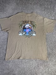 Thunder By The Bay Gildan Shirt Mens 2XL Brown 2014 Eagle Motorcycle Graphic