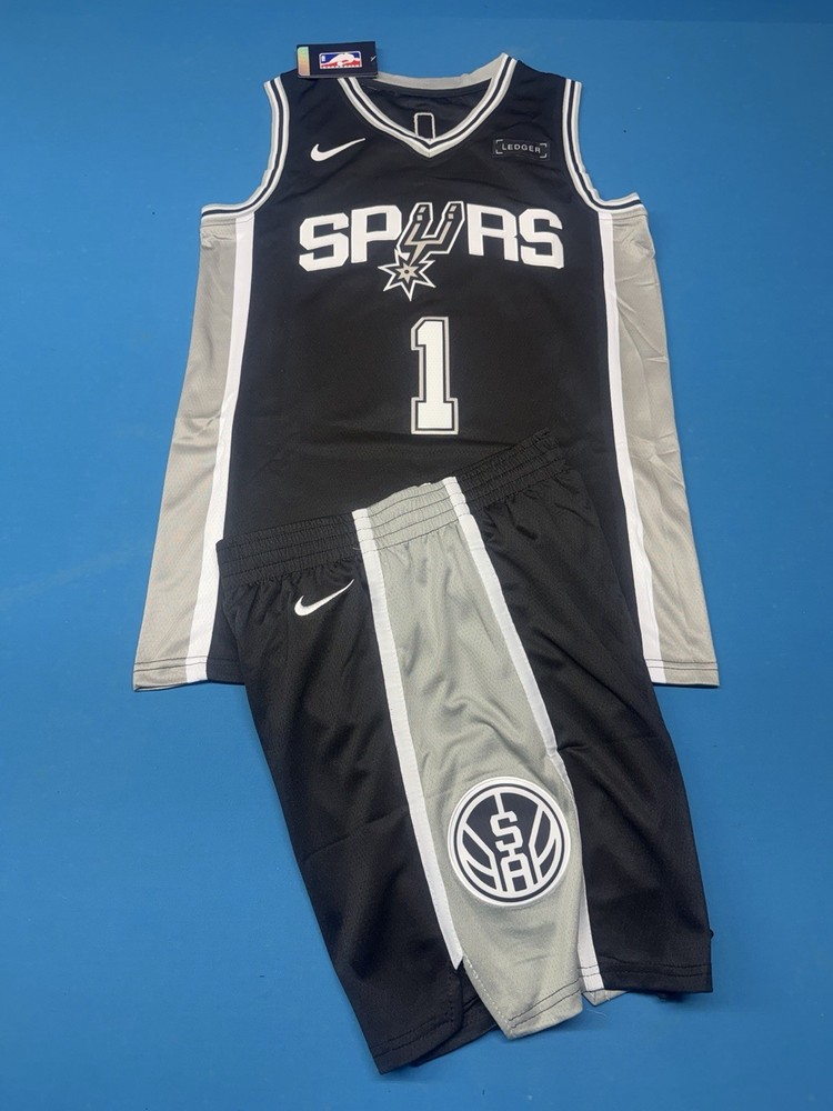 Adult Large Victor Wembanyama San Antonio Spurs #1 Jersey And Shorts Set