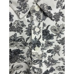 Nike Polo Dri-Fit Shirt Men’s Large White Gray Floral Golf Casual Short Sleeve
