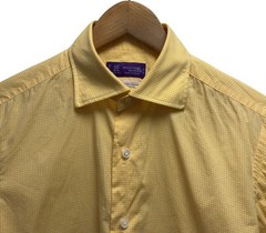 Makers Kamakura Japan Thomas Mason Men’s 15.5/32.5 Yellow Checkered Dress Shirt