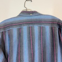 Ralph Lauren Vintage Chaps Shirt Large Blue Western Striped Button Down 90s